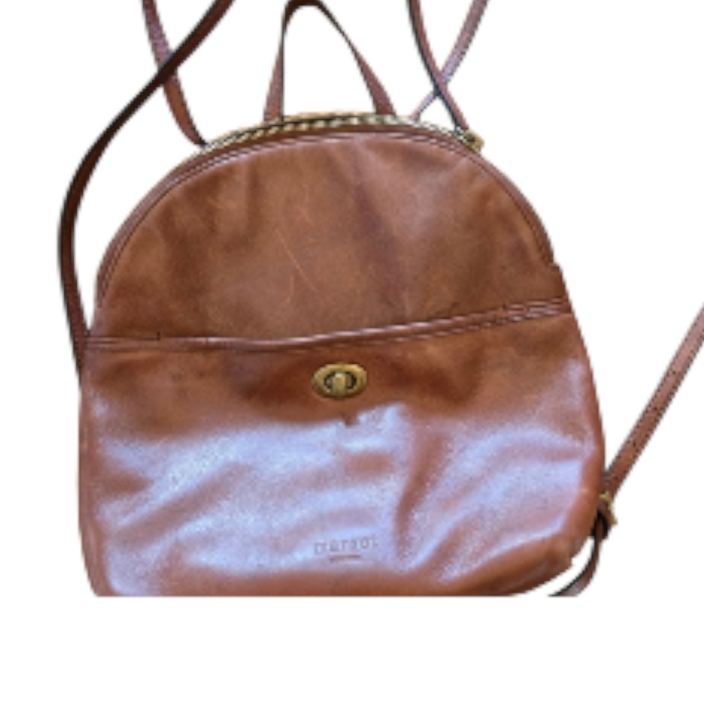 Margot Tan Leather Backpack  Size 11" Wide X 12" High